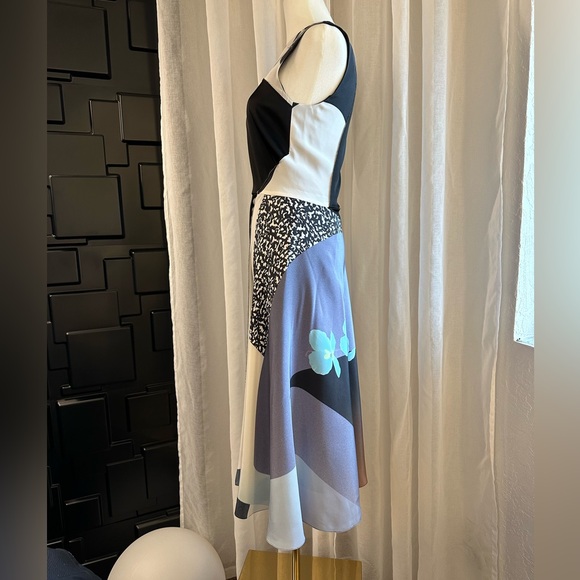 3.1 Phillip Lim 2014 FW Runway dress 2 black/white/purple/floral - Picture 3 of 12